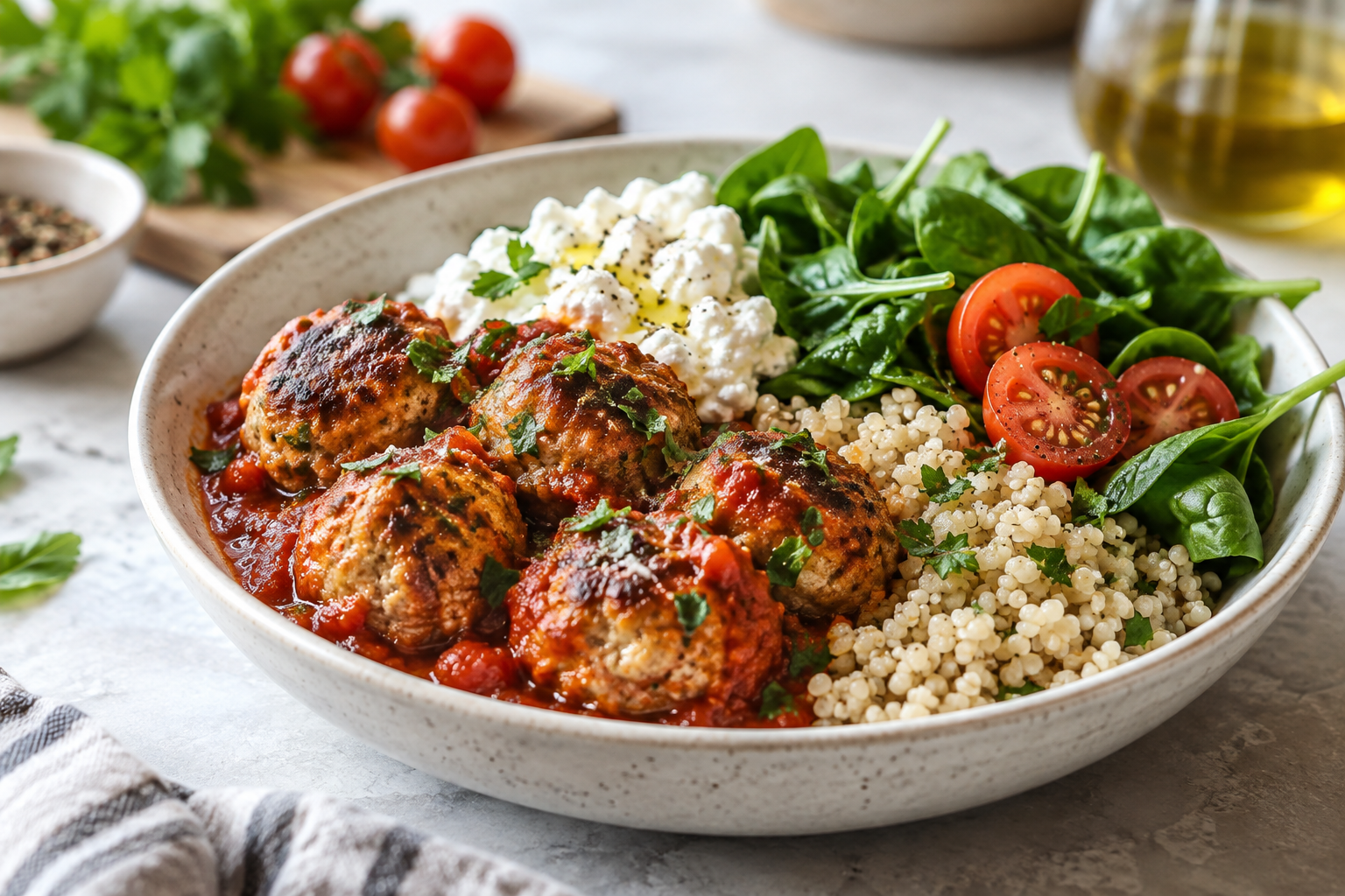 high protein chicken meatballs healthy dinner
