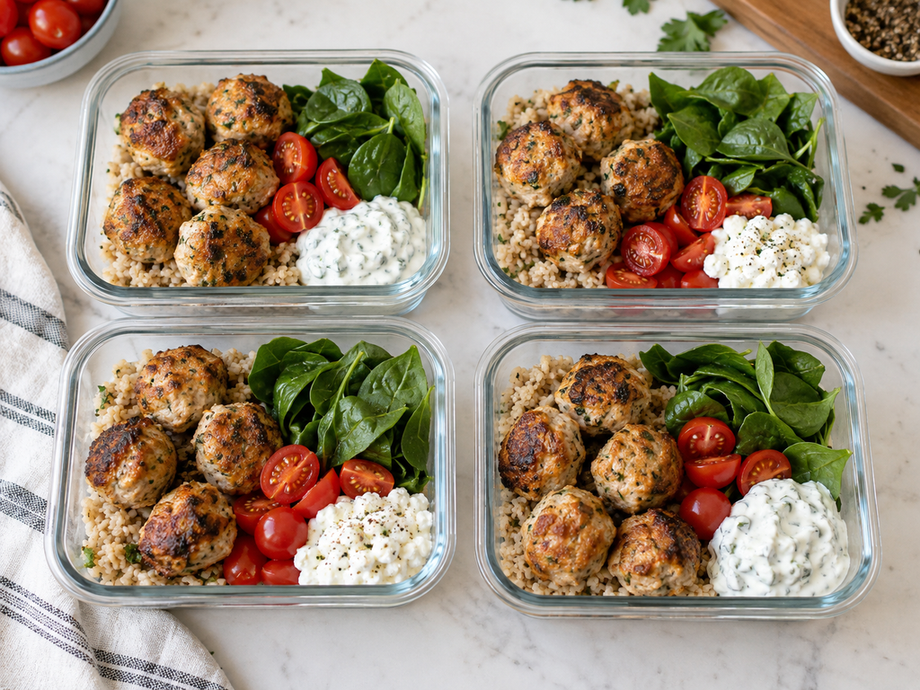 high protein chicken meatballs meal prep